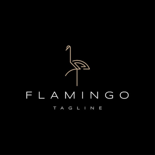 Vector ontwerpsjabloon voor abstract luxe flamingo-logo