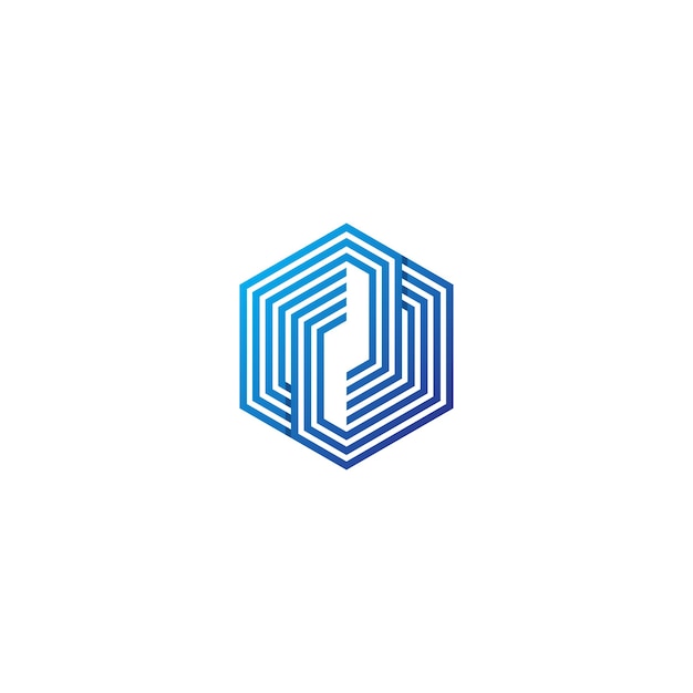Ontwerpsjabloon voor abstract zeshoekig logo