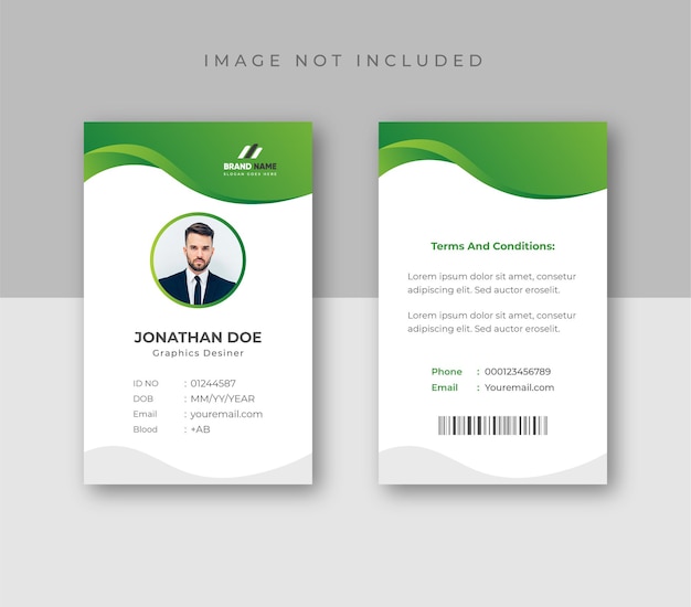 Ontwerpsjabloon voor abstracte groene identiteitskaart