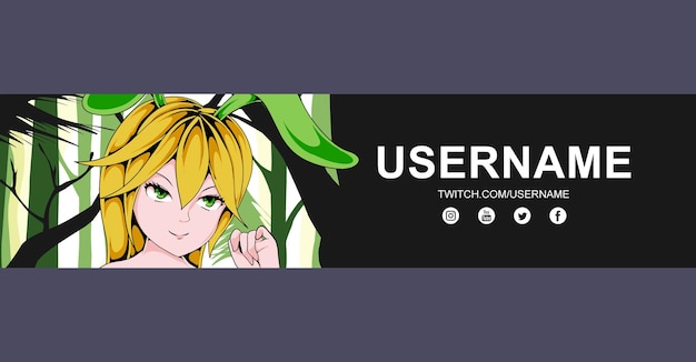 ontwerpsjabloon voor anime twitch-banner