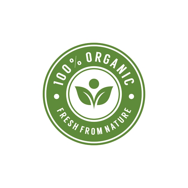 Ontwerpsjabloon voor biologisch voedsel natuurlijk label sticker-logo