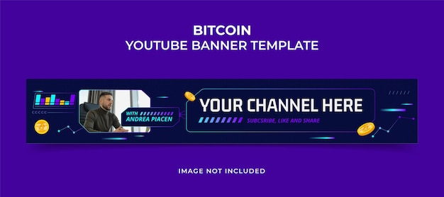 Ontwerpsjabloon voor Bitcoin youtube-omslagbanner