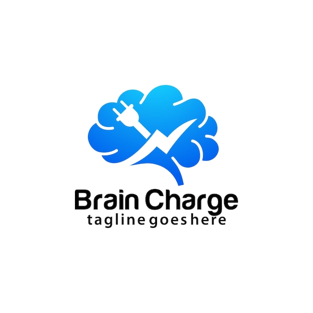 Ontwerpsjabloon voor brain charge-logo