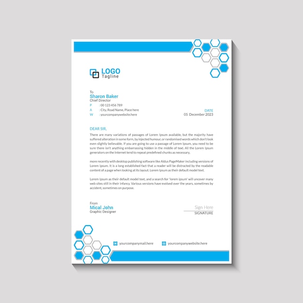 ontwerpsjabloon voor briefpapier