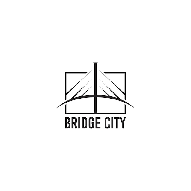 Ontwerpsjabloon voor brug silhouet logo
