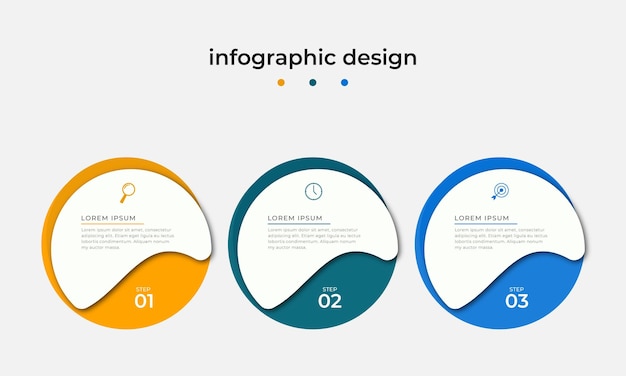 Ontwerpsjabloon voor circulaire tijdlijnstappen Infographics