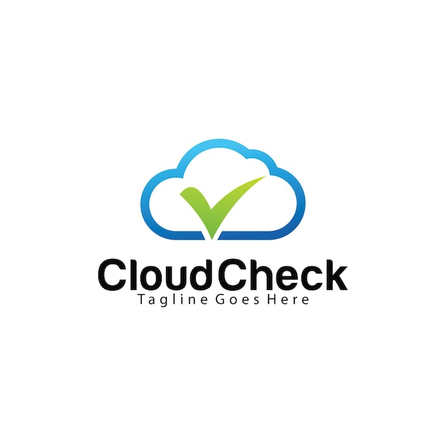 Ontwerpsjabloon voor cloud check-logo