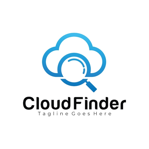 Ontwerpsjabloon voor cloud finder-logo