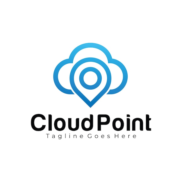 Ontwerpsjabloon voor cloud point-logo