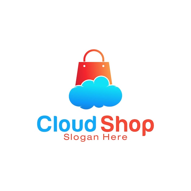 Ontwerpsjabloon voor cloud shop-logo