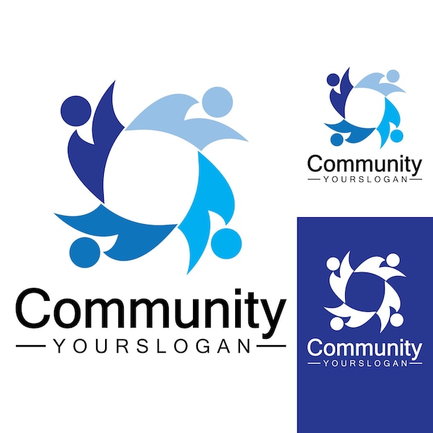 Ontwerpsjabloon voor communitylogo voor teams of groepsnetwerk en sociaal pictogramontwerp