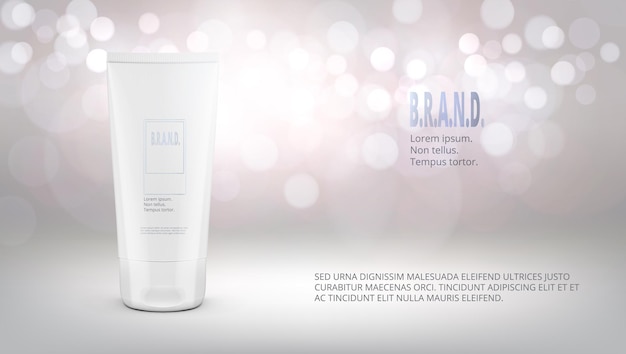 Ontwerpsjabloon voor cosmetische reclame crème buisverpakking
