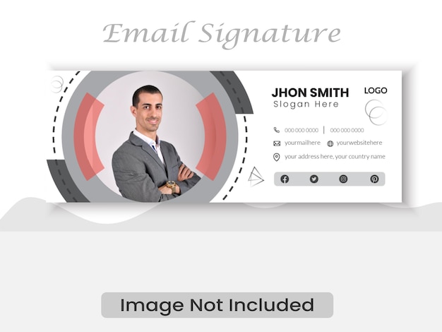 Ontwerpsjabloon voor creatieve e-mailhandtekeningen of media-ontwerp