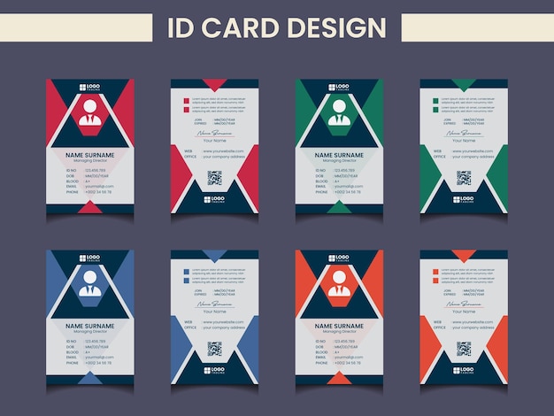 Vector ontwerpsjabloon voor creatieve moderne identiteitskaart