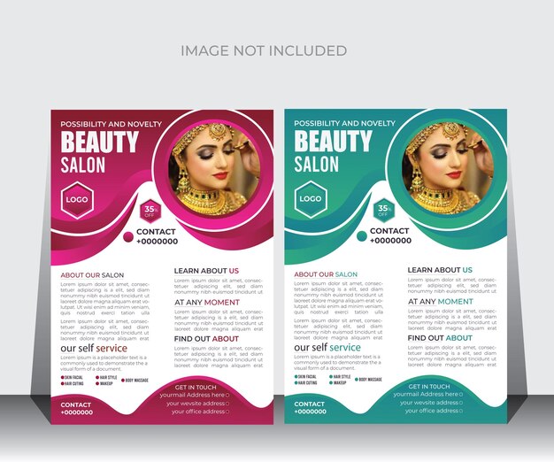 Vector ontwerpsjabloon voor creatieve zakelijke salon flyer