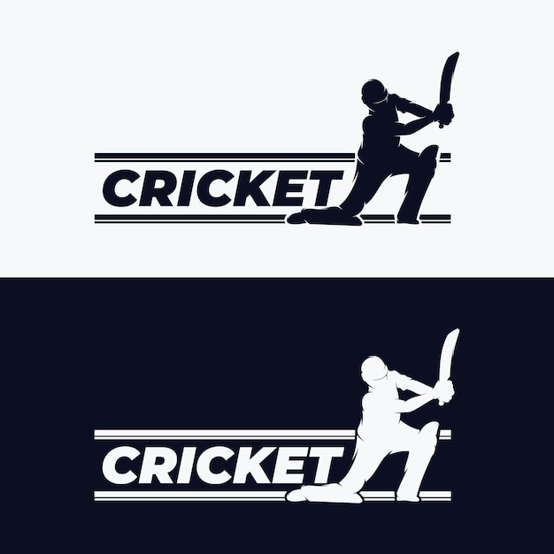 Vector ontwerpsjabloon voor cricketspeler-logo