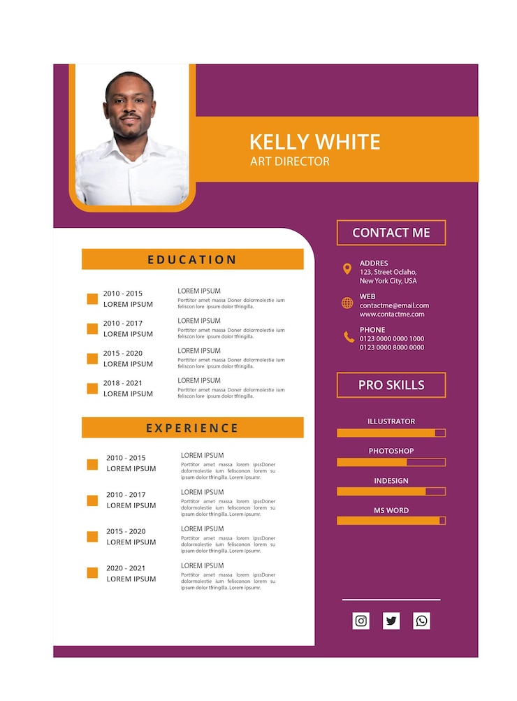 Vector ontwerpsjabloon voor cv