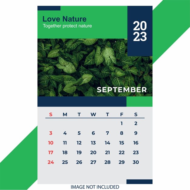 Ontwerpsjabloon voor de kalender van september 2023 kan worden gebruikt voor digitaal en printen