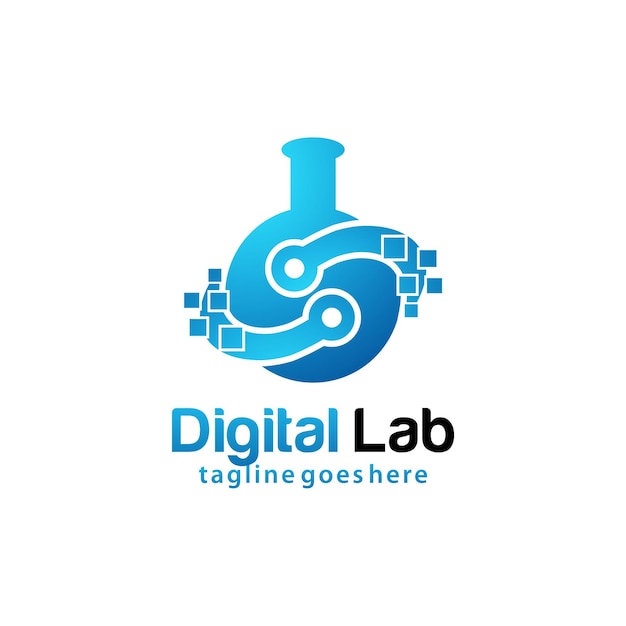 Vector ontwerpsjabloon voor digital lab-logo