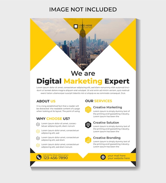 Ontwerpsjabloon voor digitale marketing zakelijke flyer