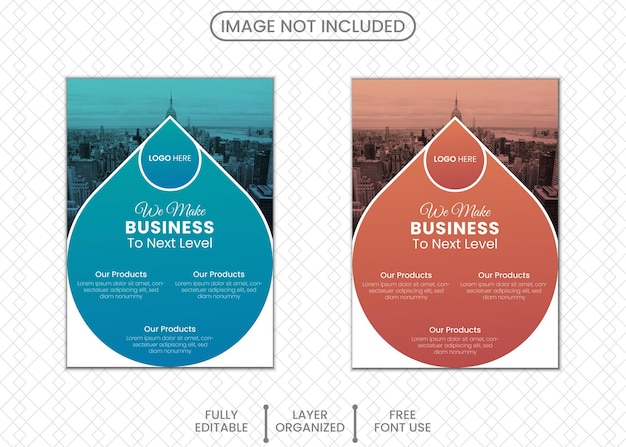 Ontwerpsjabloon voor digitale marketing zakelijke moderne zakelijke flyer met 2 kleuren