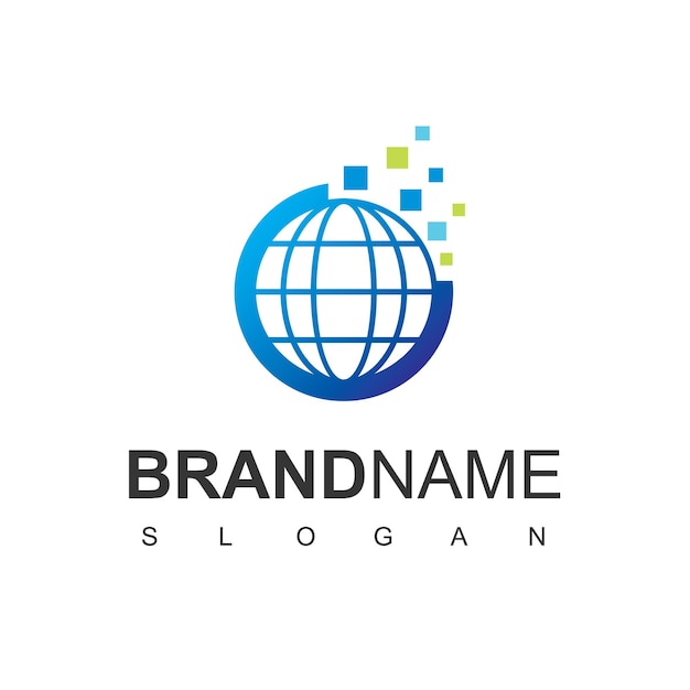 Ontwerpsjabloon voor digitale wereldlogo