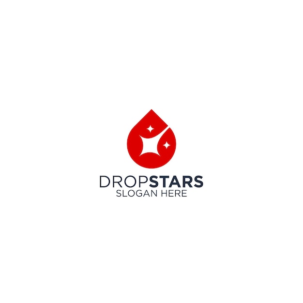 Vector ontwerpsjabloon voor drop star-logo