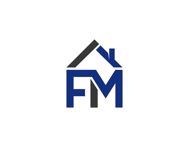 Ontwerpsjabloon voor eenvoudige beginletter FM-logo