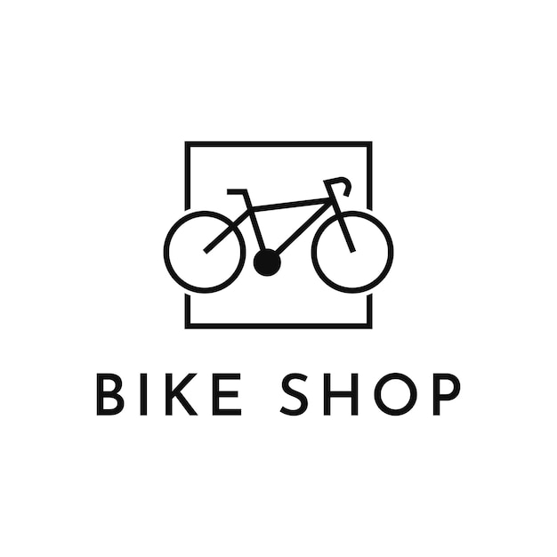 Ontwerpsjabloon voor fietsenwinkel minimalistisch logo