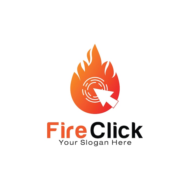 Ontwerpsjabloon voor Fire Click-logo