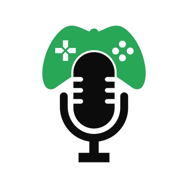 Ontwerpsjabloon voor gamepad en podcast-logo