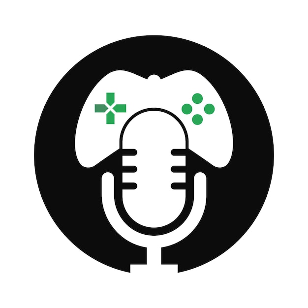 Ontwerpsjabloon voor gamepad en podcast-logo