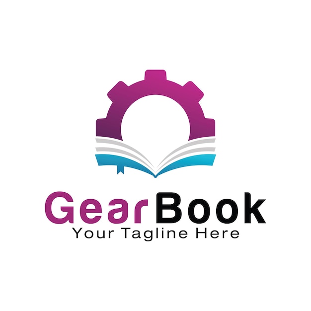 Ontwerpsjabloon voor gear book-logo