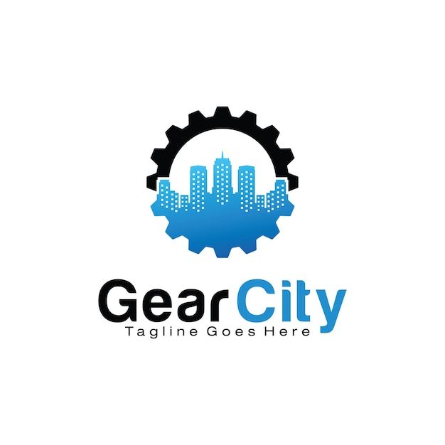 Ontwerpsjabloon voor gear city-logo