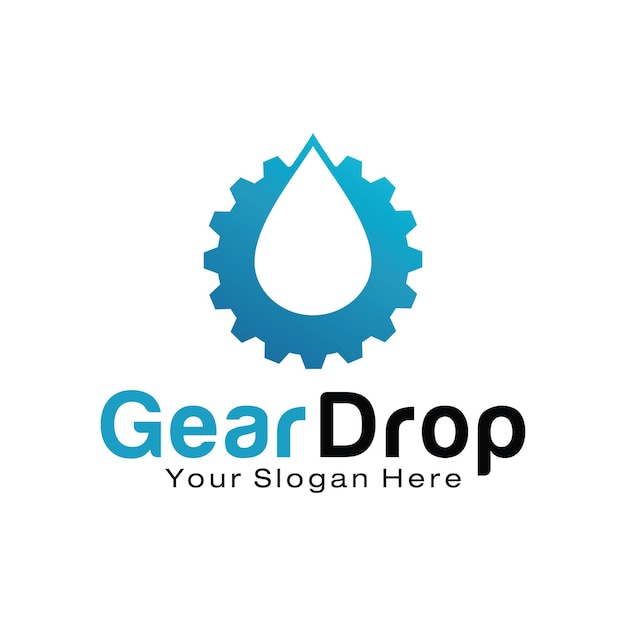 Ontwerpsjabloon voor Gear Drop-logo