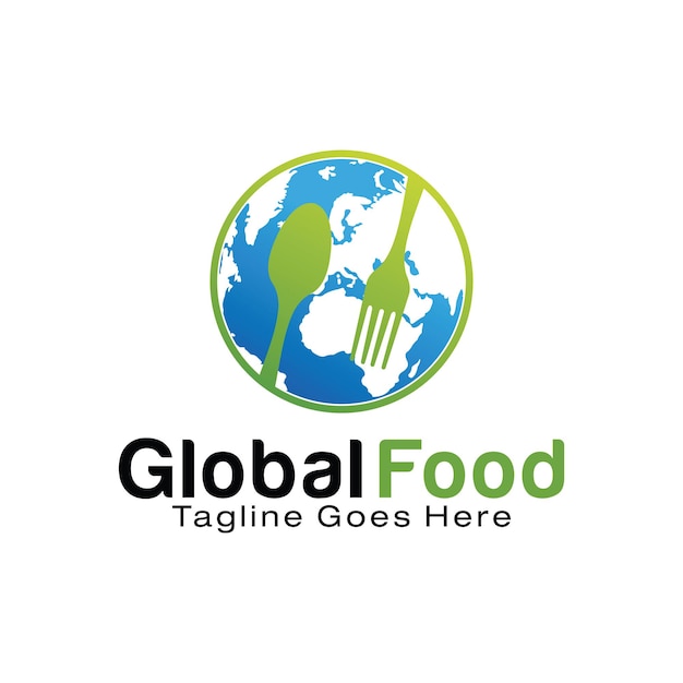 Ontwerpsjabloon voor global food-logo