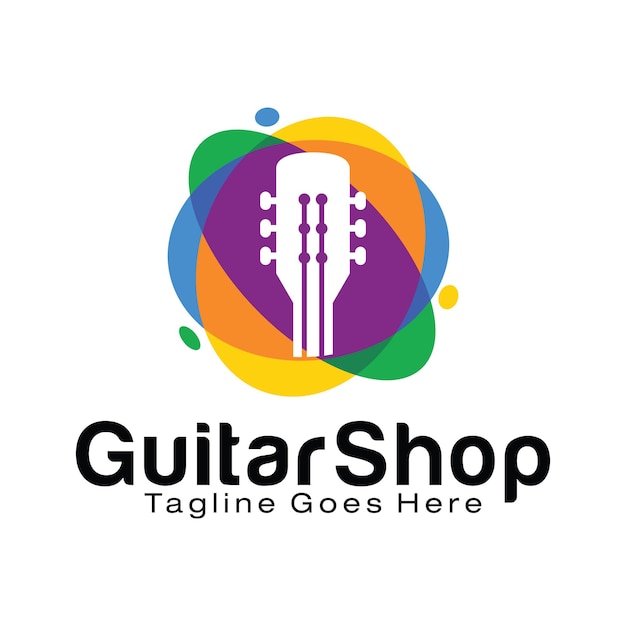 Ontwerpsjabloon voor guitar shop-logo