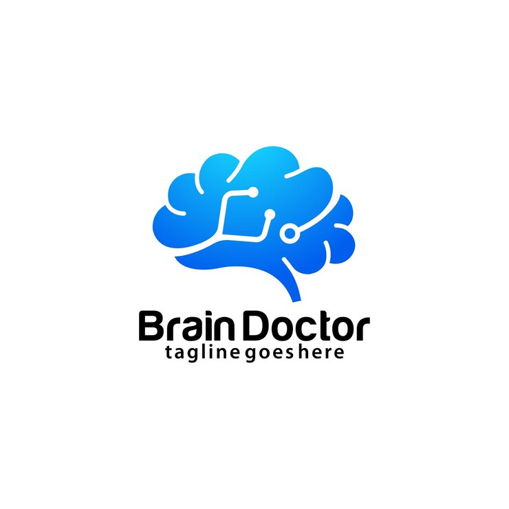 Ontwerpsjabloon voor hersendokter-logo