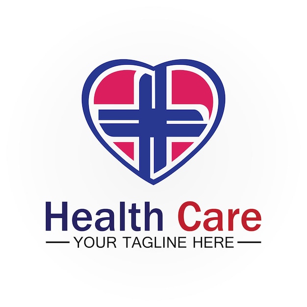 Ontwerpsjabloon voor het logo van de gezondheidszorg of het medische hart