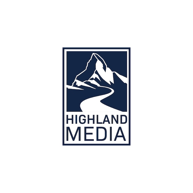 Ontwerpsjabloon voor highland mountain-logo