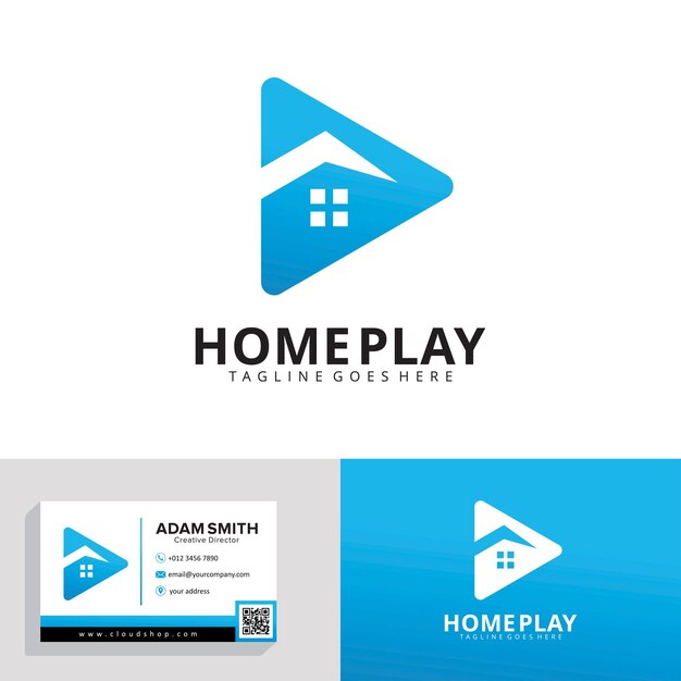 Ontwerpsjabloon voor home play-logo