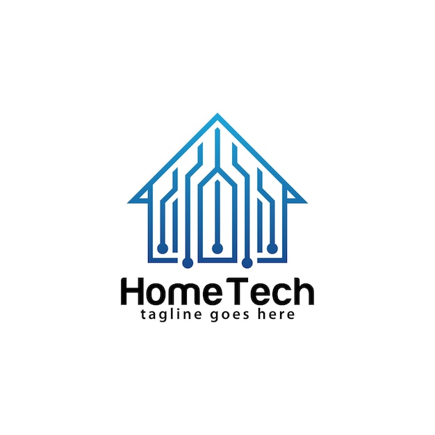 Vector ontwerpsjabloon voor home tech-logo