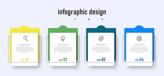 Ontwerpsjabloon voor infographic stappen