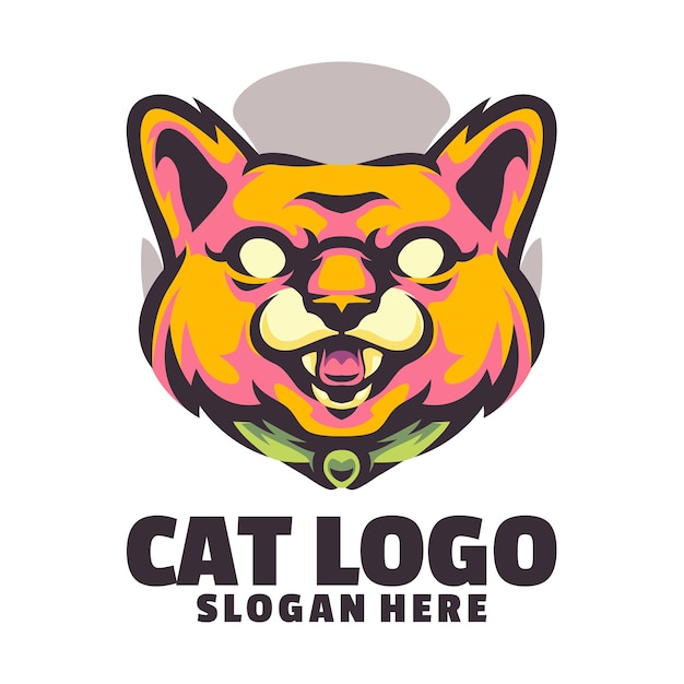 Ontwerpsjabloon voor kattenhoofdlogo