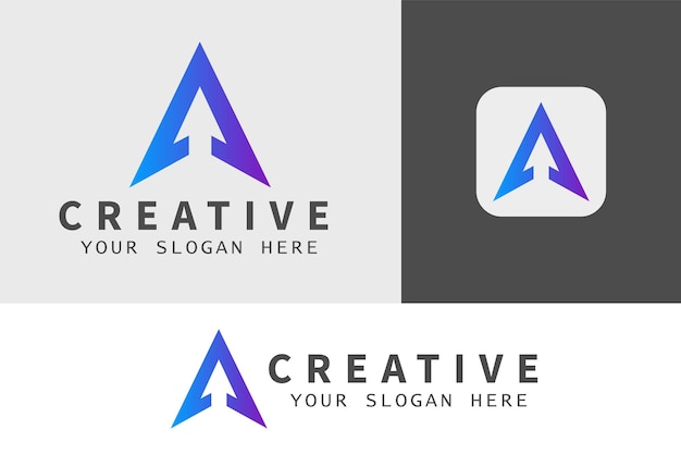 Vector ontwerpsjabloon voor kleurovergang a-logo