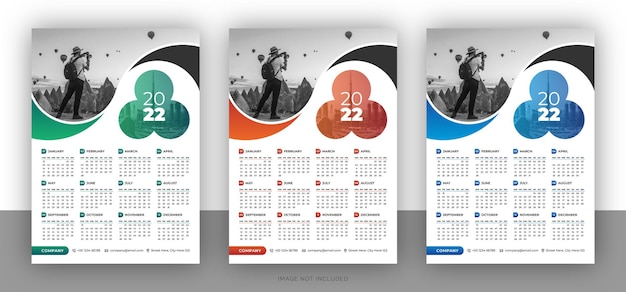 Ontwerpsjabloon voor kleurrijke zakelijke wandkalender