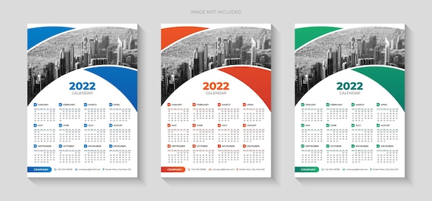 Ontwerpsjabloon voor kleurrijke zakelijke wandkalender