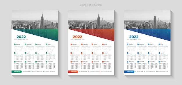 Ontwerpsjabloon voor kleurrijke zakelijke wandkalender