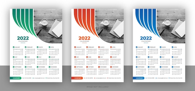 Ontwerpsjabloon voor kleurrijke zakelijke wandkalender