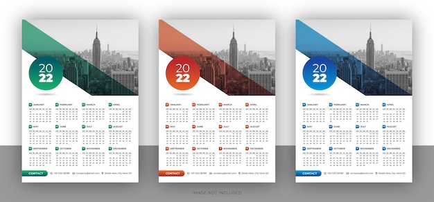 Ontwerpsjabloon voor kleurrijke zakelijke wandkalender